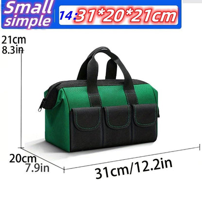23 Inches Heavy-Duty Waterproof Tool Bag | 1680D Oxford Large Capacity Electrician Storage Tote Wear-Resistant Toolkit