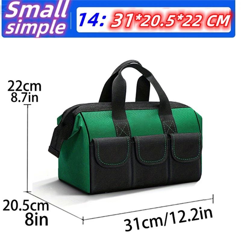 23 Inches Heavy-Duty Waterproof Tool Bag | 1680D Oxford Large Capacity Electrician Storage Tote Wear-Resistant Toolkit