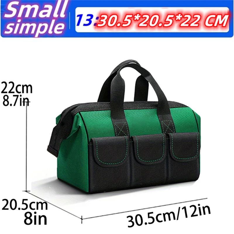 23 Inches Heavy-Duty Waterproof Tool Bag | 1680D Oxford Large Capacity Electrician Storage Tote Wear-Resistant Toolkit