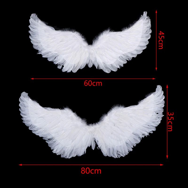 Angel Wings Costume Set with Feather Angel Wings, Halo Headband & Star Wand for Kids and Adults
