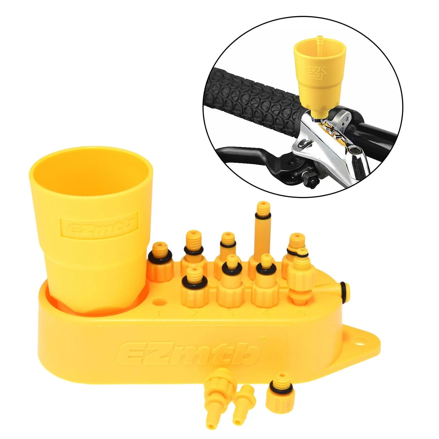Hydraulic Brake Bleed Kit for Mineral Oil Disc Brakes - Universal bicycle disc brake bleed kit with Adapters for MTB