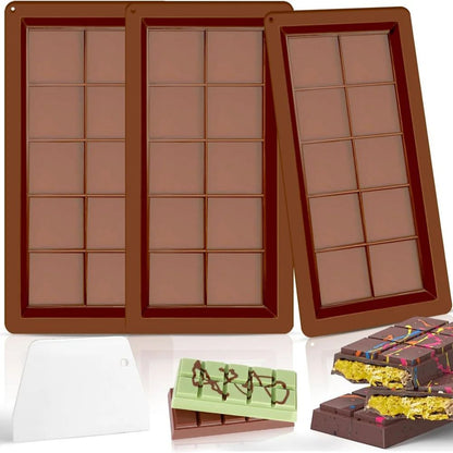 Non-Stick Silicone Chocolate Mold Tray – Reusable Chocolate Bar & Candy Mold for DIY Treats