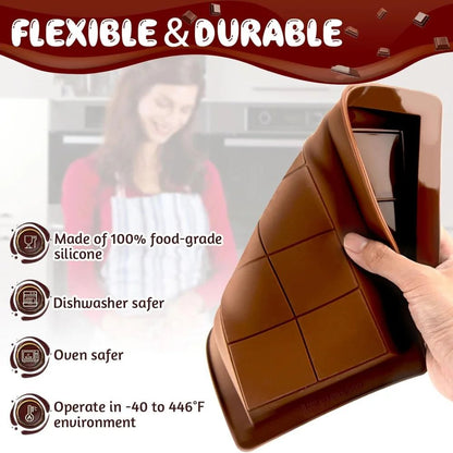 Non-Stick Silicone Chocolate Mold Tray – Reusable Chocolate Bar & Candy Mold for DIY Treats