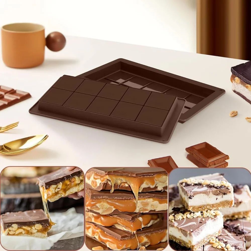 Non-Stick Silicone Chocolate Mold Tray – Reusable Chocolate Bar & Candy Mold for DIY Treats