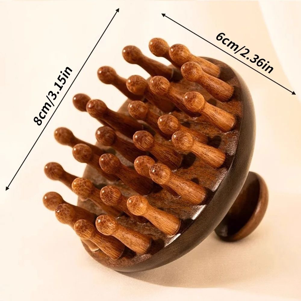 1pc Disc Wooden Scalp & Head Massager – Natural Hair Meridian Massage Comb