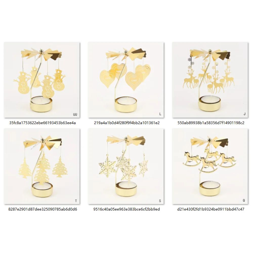 Rotating Christmas Tea Light Candle Holder – Gold Metal Candle Carousel Centerpiece