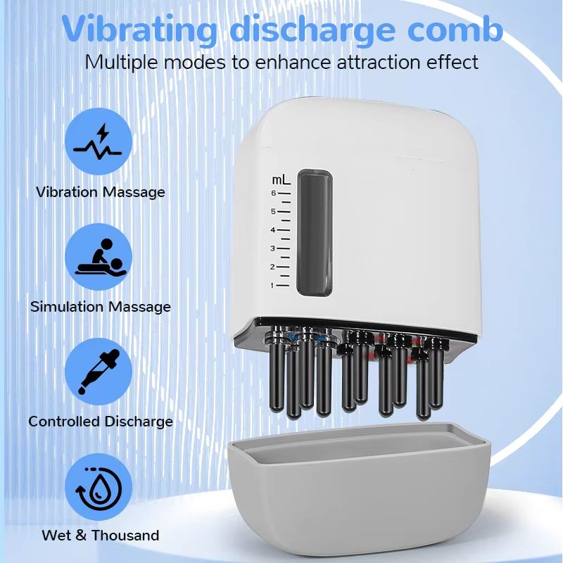 Rechargeable Electric Scalp Massager Comb with Red Light Therapy and Essential Oil Applicator for Hair Growth & Anti Hai
