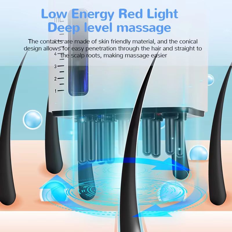 Rechargeable Electric Scalp Massager Comb with Red Light Therapy and Essential Oil Applicator for Hair Growth & Anti Hai