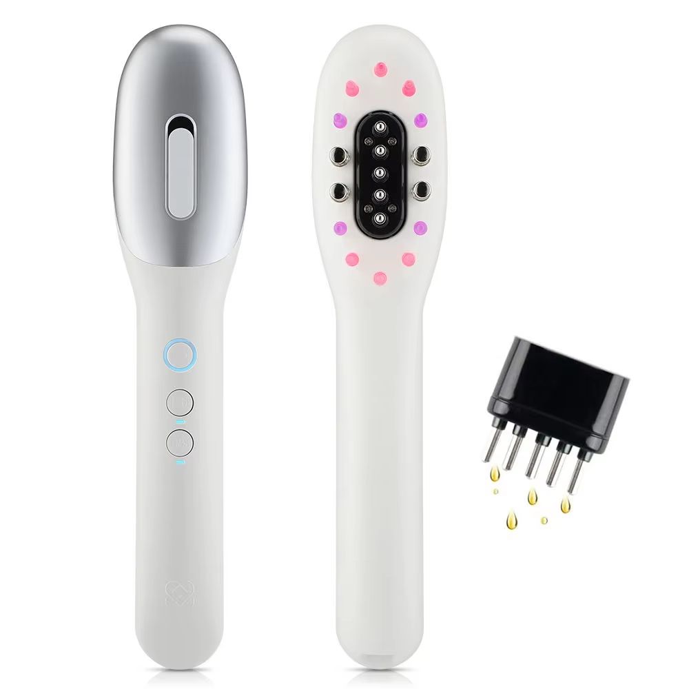 EMS Electric Scalp Massager Comb with LED Light and Hair Oil Applicator for Scalp Care & Hair Growth