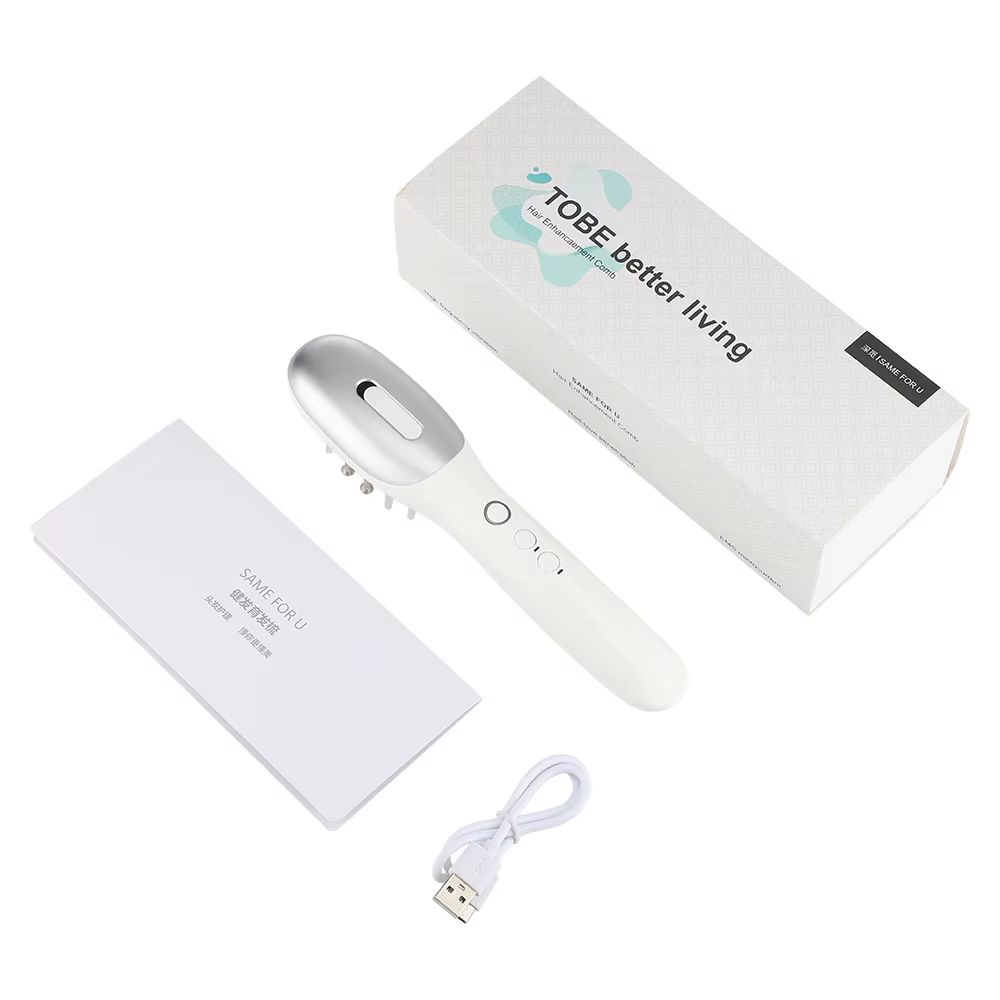 EMS Electric Scalp Massager Comb with LED Light and Hair Oil Applicator for Scalp Care & Hair Growth