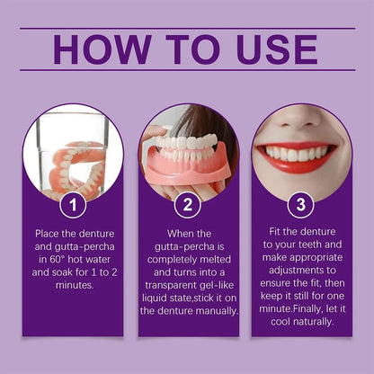 Soft Silicone Denture Set Upper and Lower Comfortable False Teeth