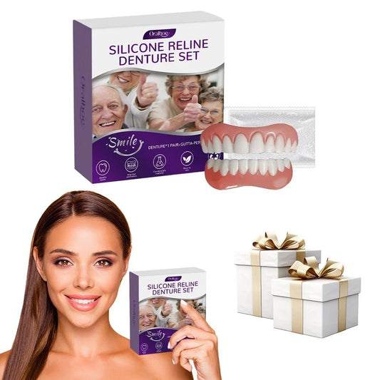 Soft Silicone Denture Set Upper and Lower Comfortable False Teeth