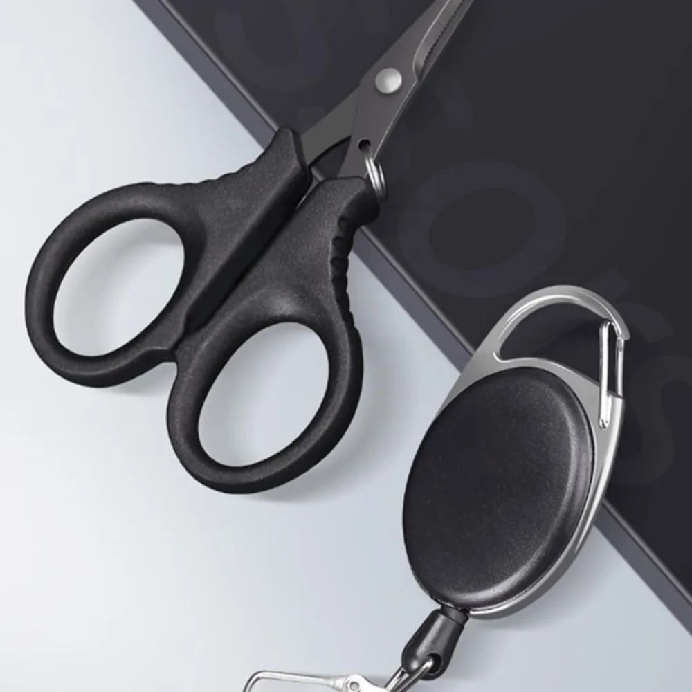 Stainless Steel Braided Line Scissors with Retractable Lanyard – Fast, Clean Fishing Line Cutter for Tackle Boxes