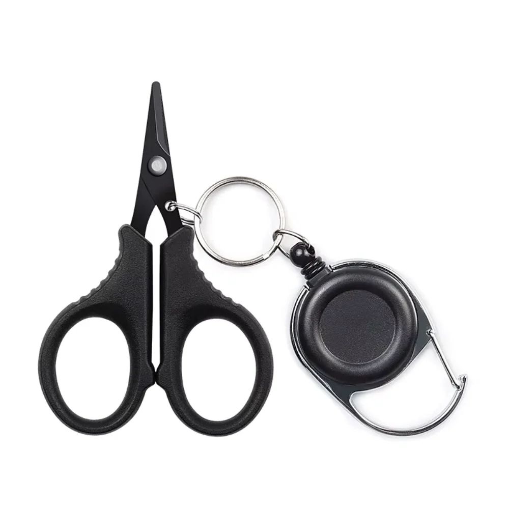 Stainless Steel Braided Line Scissors with Retractable Lanyard – Fast, Clean Fishing Line Cutter for Tackle Boxes