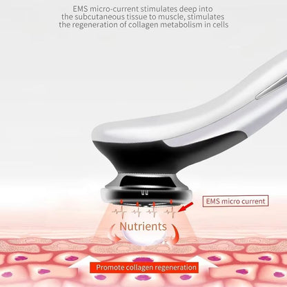 6 in 1 EMS Face Lifting Massager with LED Photon Therapy for Anti Aging and Skin Firming