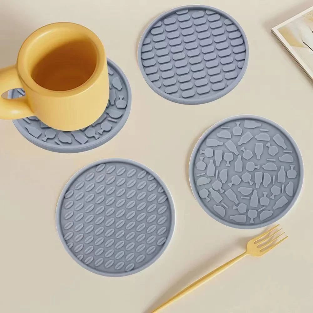 Silicone Coasters with Holder (Set of 6) – Thick, Non-Slip Drink Coasters for Hot & Cold Drinks
