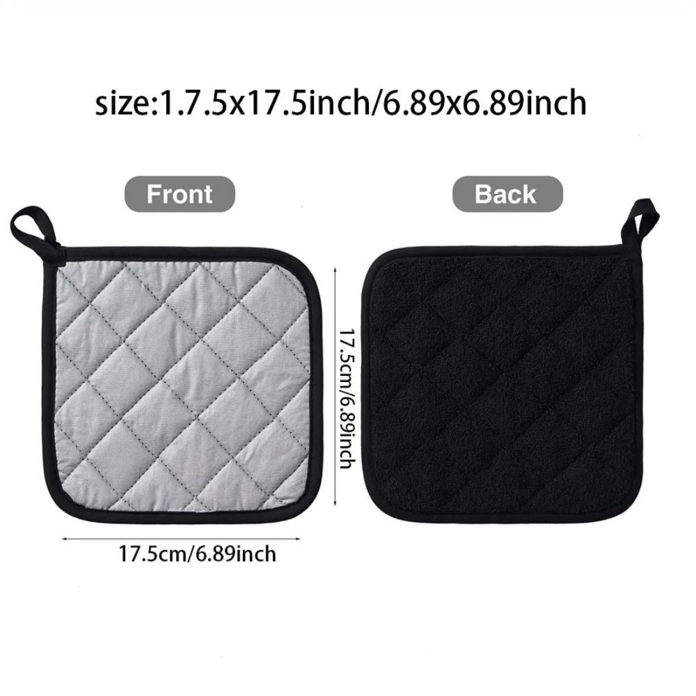Cotton Heat Resistant Pot Holder & Trivet Pad - Machine Washable Hot Pads for Cooking & Baking