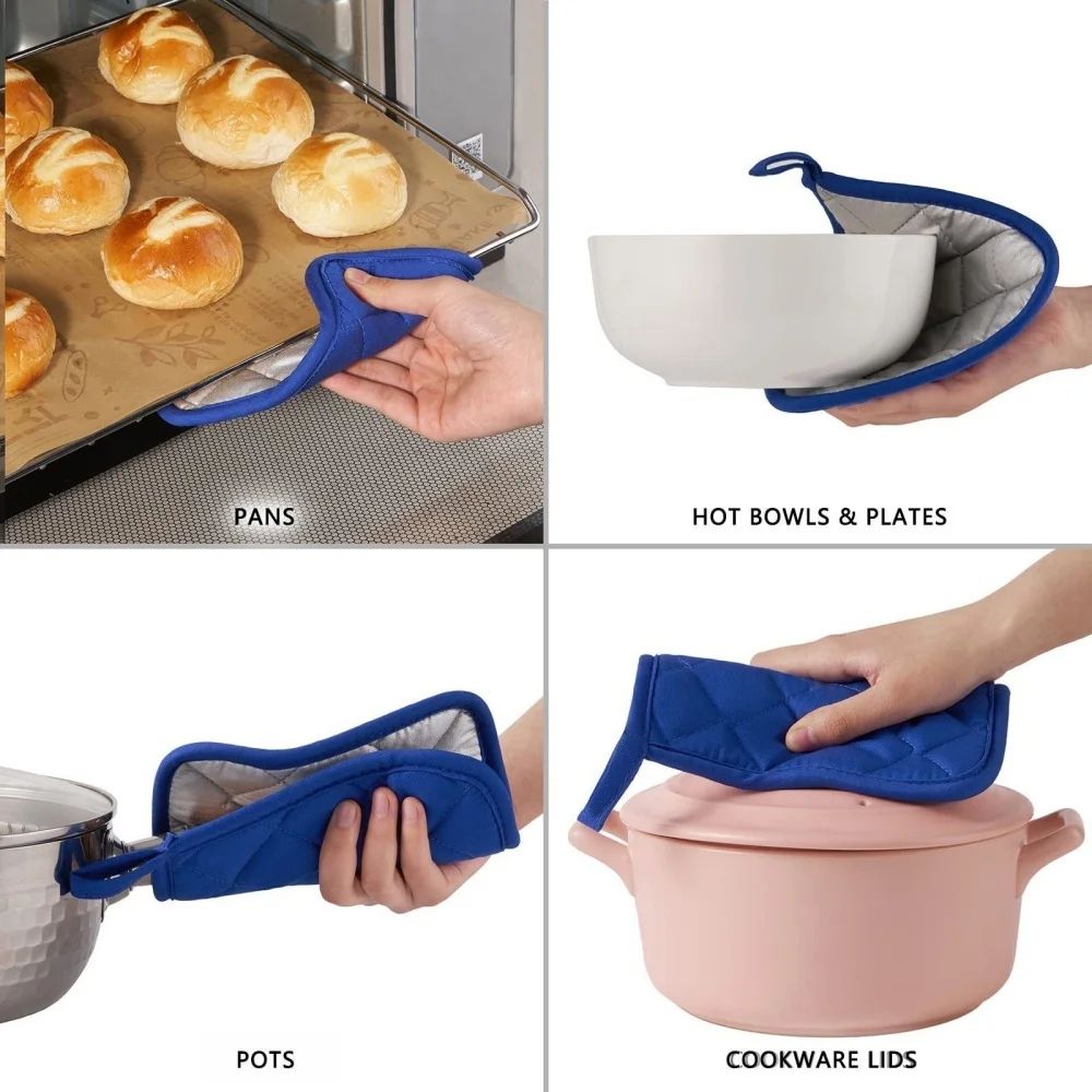 Cotton Heat Resistant Pot Holder & Trivet Pad - Machine Washable Hot Pads for Cooking & Baking