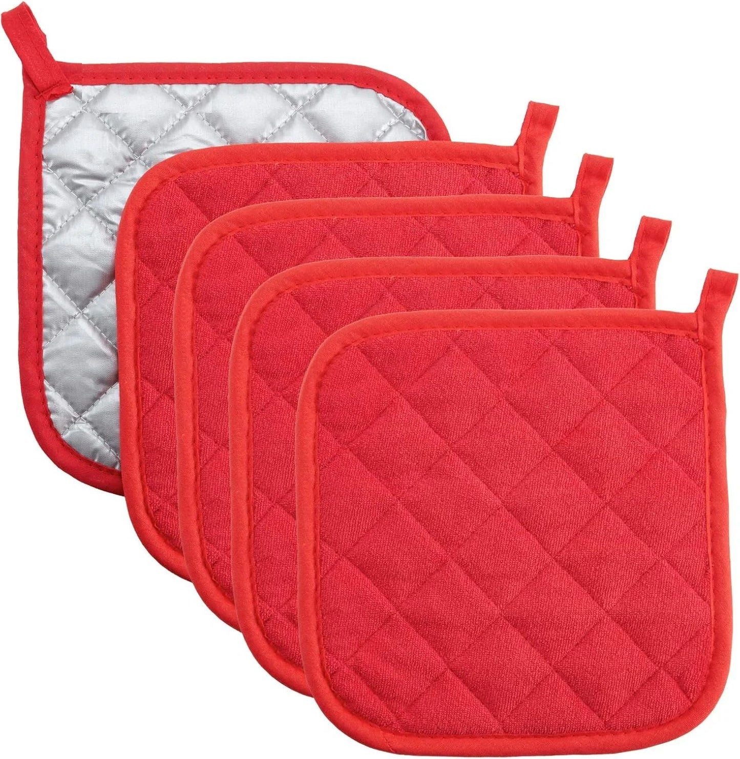 Cotton Heat Resistant Pot Holder & Trivet Pad - Machine Washable Hot Pads for Cooking & Baking