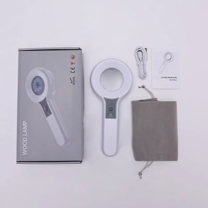 Professional Dermatoscope Skin Medical Magnifier with Wood's Lamp UVA Light for Vitiligo and Skin Analysis