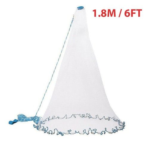 Premium Live Bait Cast Net Easy Throw Durable Nylon Mesh Cast Net Bait for Fishing