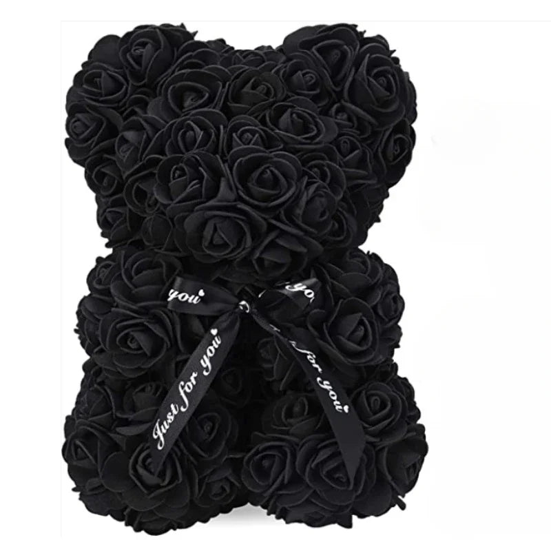 Eternal Rose Teddy Bear for Mom, Anniversary, Birthday & Artificial Decor