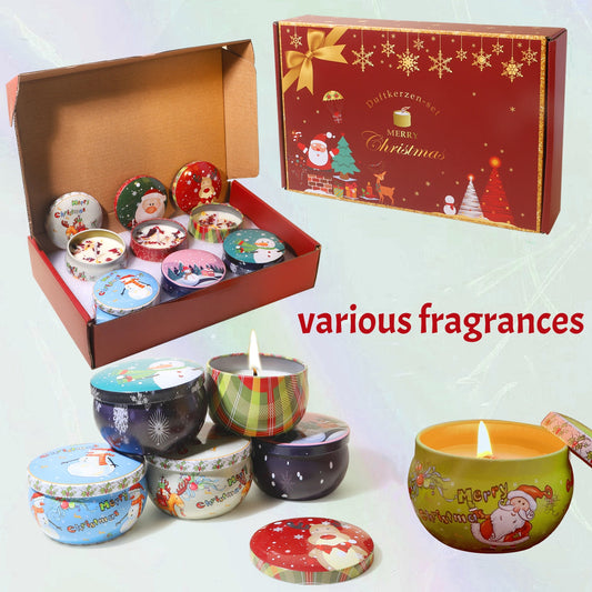 Rose, Freesia, Vanilla Christmas Aromatherapy Candles, Smokeless Plant Wax Holiday Decor Perfect Gifts