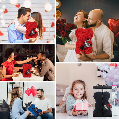 Artificial Rose Teddy Bear for Mothers Day Birthday Valentine's Day Gifts Decorations
