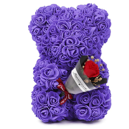Artificial Rose Teddy Bear for Mothers Day Birthday Valentine's Day Gifts Decorations