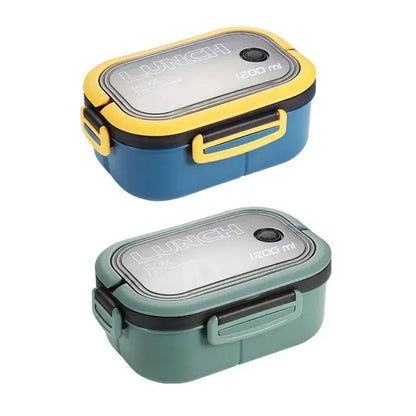 Leak Proof Bento Box for Kids – 2 Layer Kids Lunch Box with Cutlery, Microwave Safe Food Container
