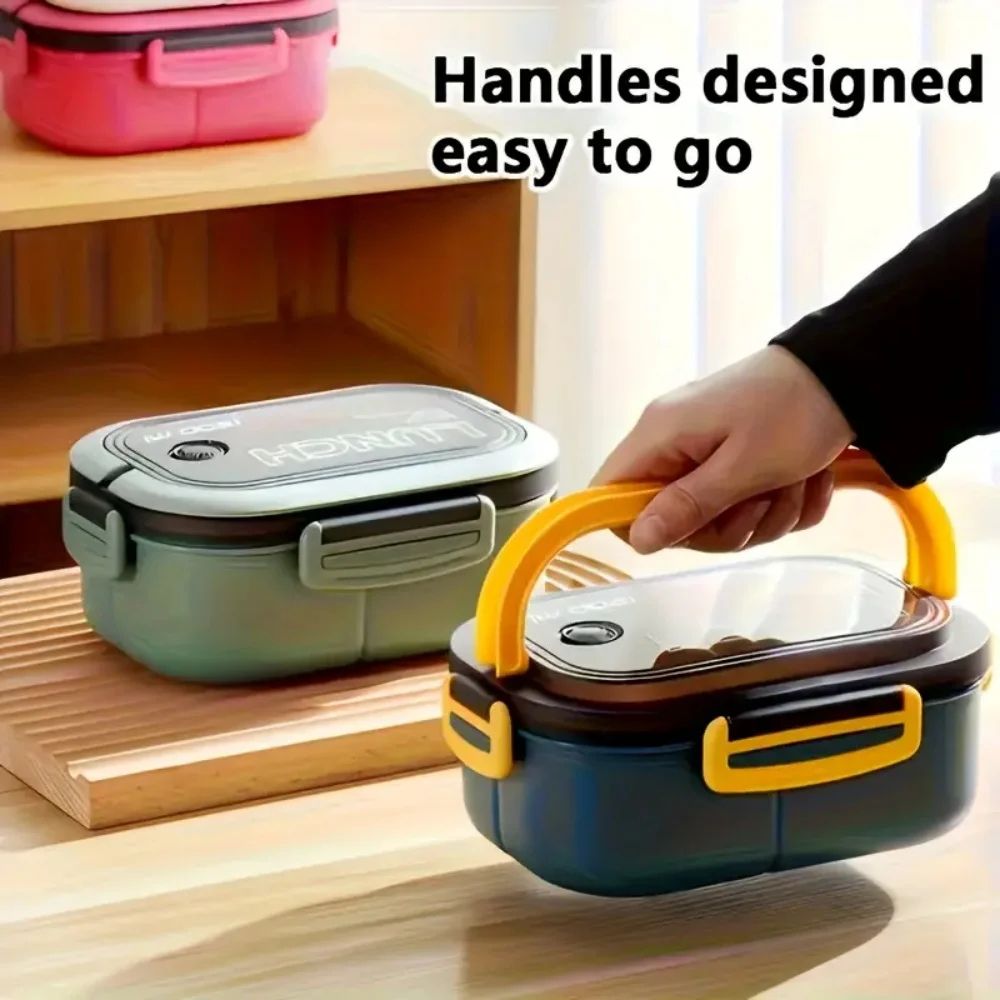 Leak Proof Bento Box for Kids – 2 Layer Kids Lunch Box with Cutlery, Microwave Safe Food Container