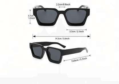 Unisex Square Frame Fashion Sunglasses Stylish Plastic Shades for Beach, Driving, Street Photography