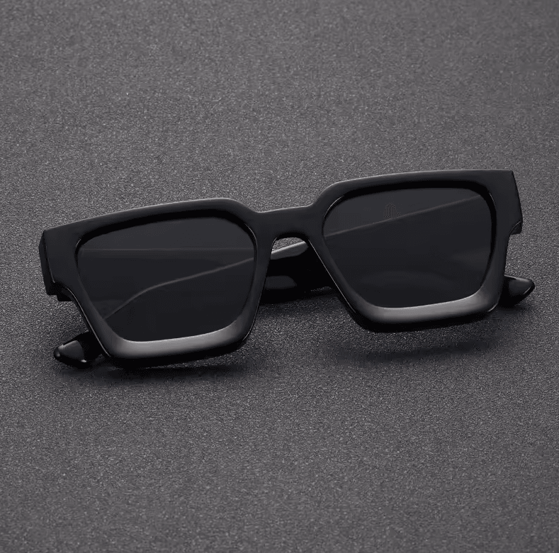 Unisex Square Frame Fashion Sunglasses Stylish Plastic Shades for Beach, Driving, Street Photography