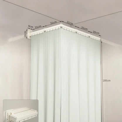 Invisible Folding Shower Partition and Waterproof Curtain Set
