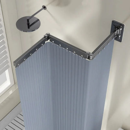 Invisible Folding Shower Partition and Waterproof Curtain Set