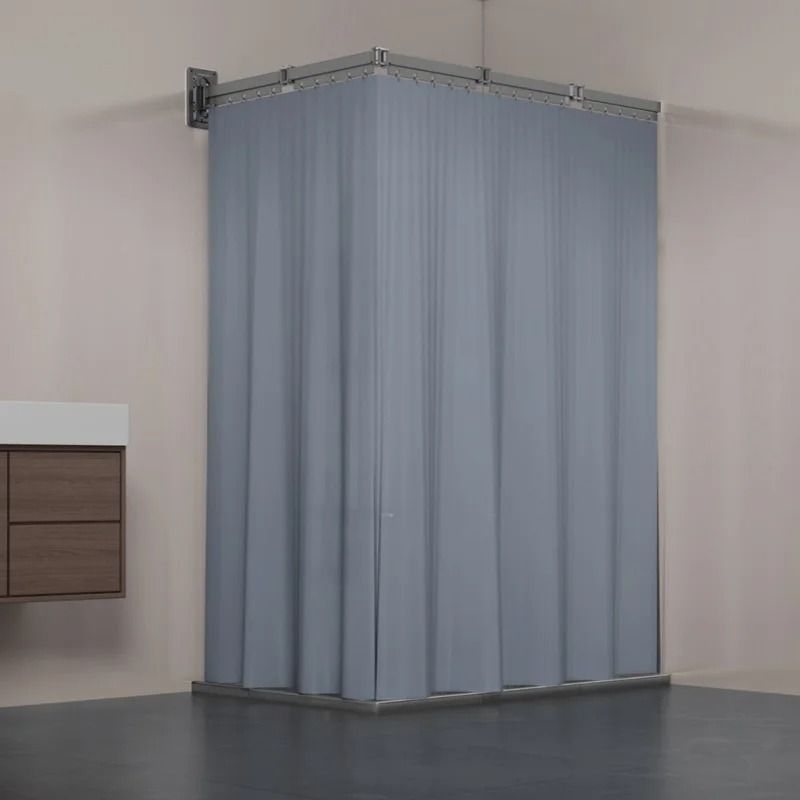 Invisible Folding Shower Partition and Waterproof Curtain Set