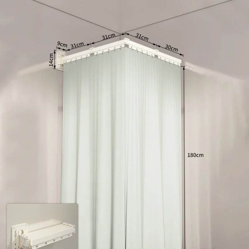 Invisible Folding Shower Partition and Waterproof Curtain Set