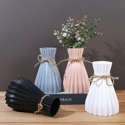 Modern Origami Style Plastic Pleated Flower Vase