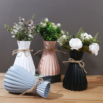 Modern Origami Style Plastic Pleated Flower Vase