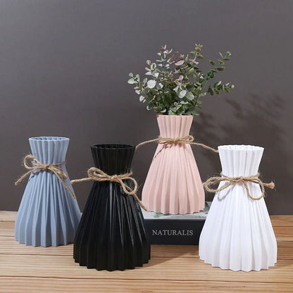 Modern Origami Style Plastic Pleated Flower Vase