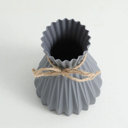 Modern Origami Style Plastic Pleated Flower Vase