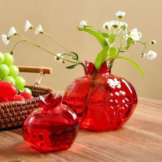 Mini Pomegranate Glass Hydroponic Vase and Desktop Planter