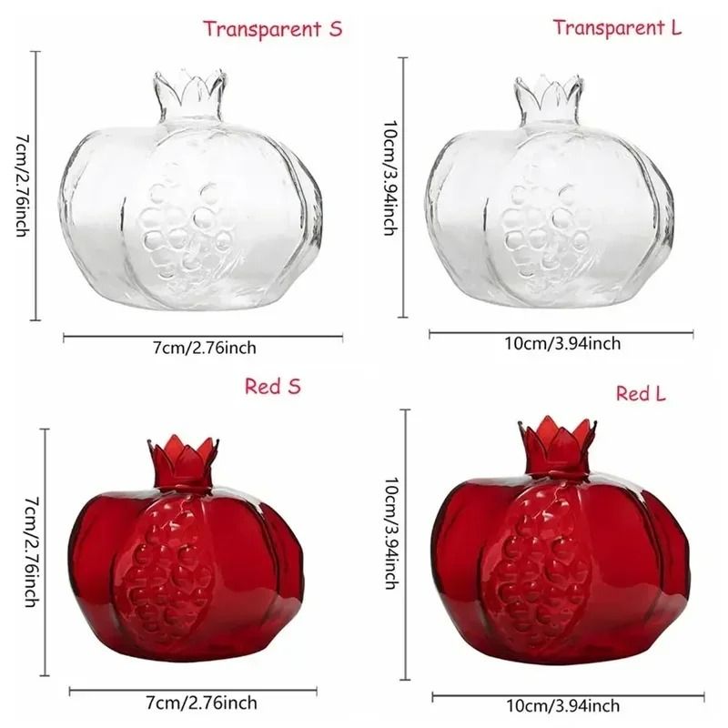 Mini Pomegranate Glass Hydroponic Vase and Desktop Planter