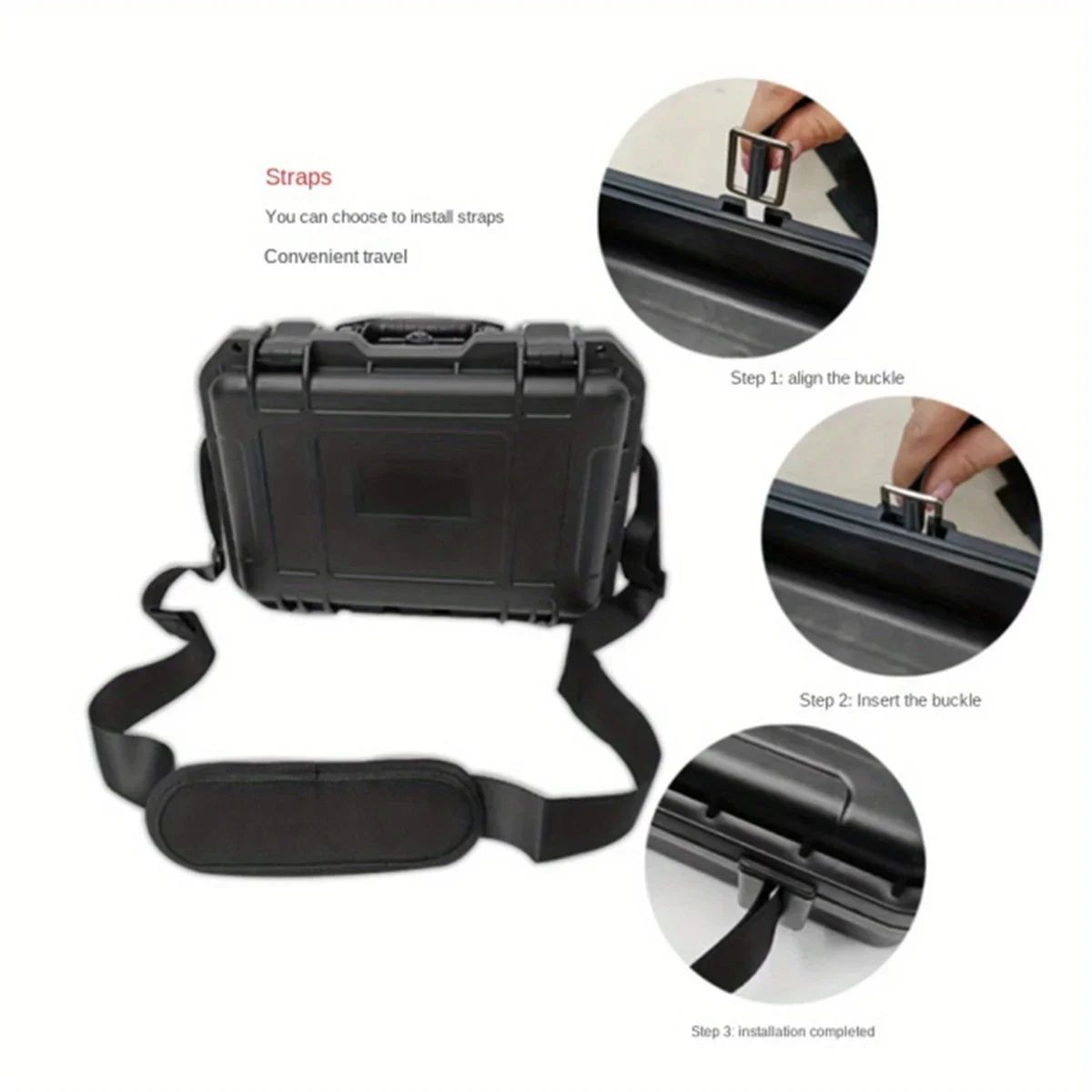 Waterproof Hard Carry Tool Case with Pre-Cut Foam – Shockproof Protective Storage Box for Tools & Electronics