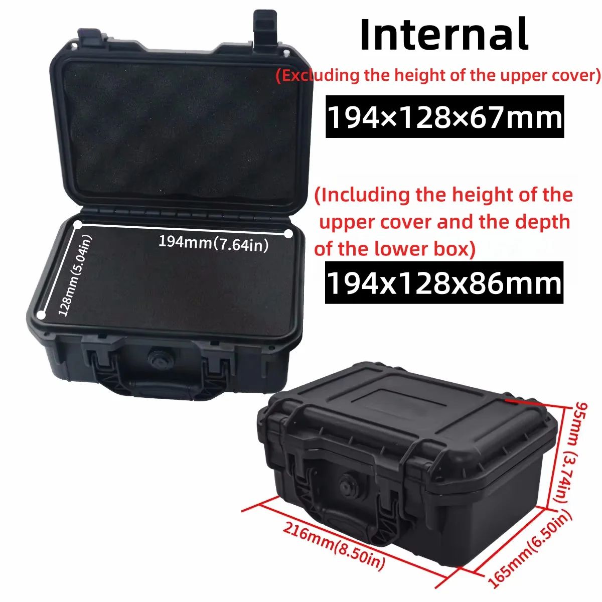 Waterproof Hard Carry Tool Case with Pre-Cut Foam – Shockproof Protective Storage Box for Tools & Electronics