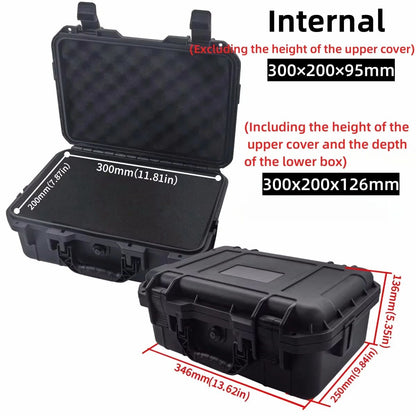 Waterproof Hard Carry Tool Case with Pre-Cut Foam – Shockproof Protective Storage Box for Tools & Electronics
