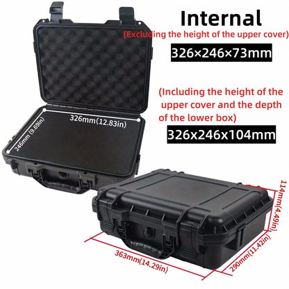 Waterproof Hard Carry Tool Case with Pre-Cut Foam – Shockproof Protective Storage Box for Tools & Electronics
