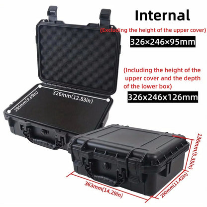 Waterproof Hard Carry Tool Case with Pre-Cut Foam – Shockproof Protective Storage Box for Tools & Electronics