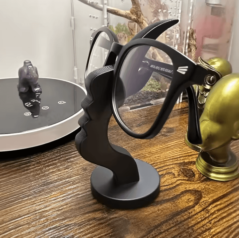 Artistic Curved Glasses Display Stand Sleek Modern Eyeglass Holder Case