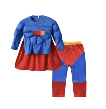 Kids Superhero Muscle Costume Set with Mask and Cloak